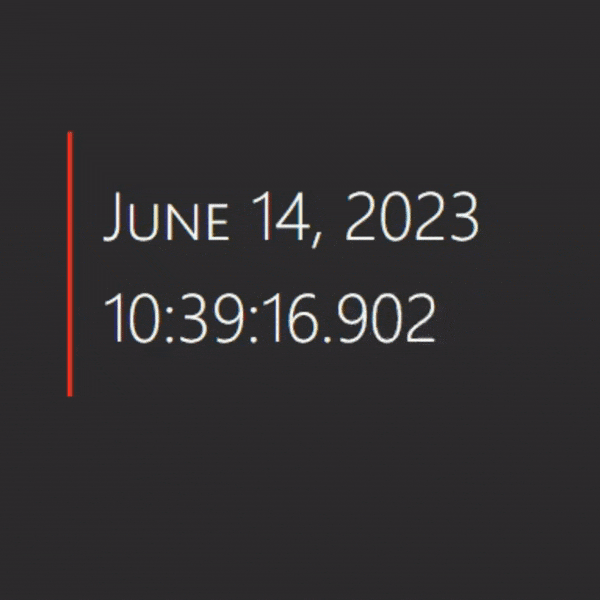 create a real-time clock in javascript with date and milliseconds.gif